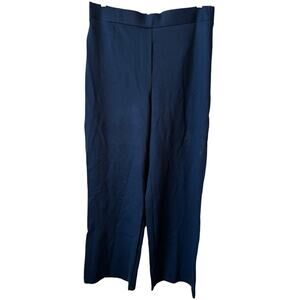 By Design Women's Heavyweight Pull On Wide Leg Pants Blue Size Large Career Work